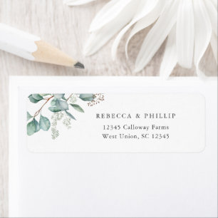 Elegant Eucalyptus Greenery Return Address Label