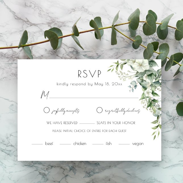 Elegant Eucalyptus Greenery RSVP Card (Creator Uploaded)