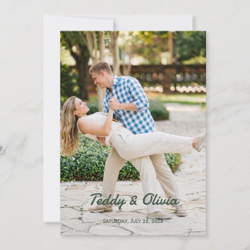 Elegant Eucalyptus Greenery Save the Date Photo In