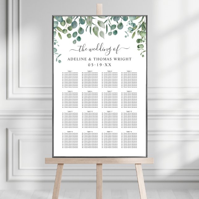 Elegant Eucalyptus Greenery Seating Chart (Creator Uploaded)