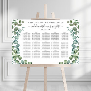 Elegant Eucalyptus Greenery Seating Chart Foam Board