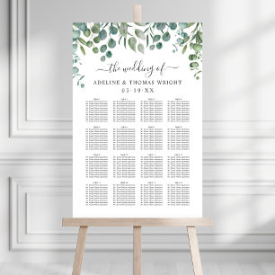 Elegant Eucalyptus Greenery Seating Chart Foam Board