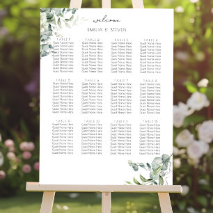 Elegant Eucalyptus Greenery Seating Chart Foam Board
