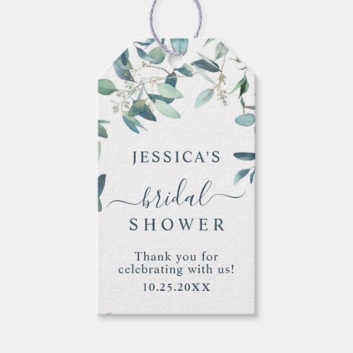 Elegant Eucalyptus Greenery Simple Favor Thank You Gift Tags