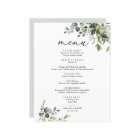 Elegant Eucalyptus Greenery Simple Wedding Menu