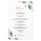 Elegant Eucalyptus Greenery Simple Wedding Menu