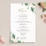 Elegant Eucalyptus Greenery Simple Wedding Menu