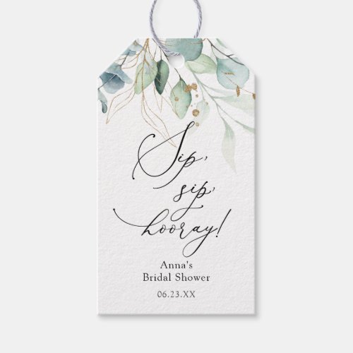 Elegant Eucalyptus Greenery Sip Sip Hooray Gift Tags