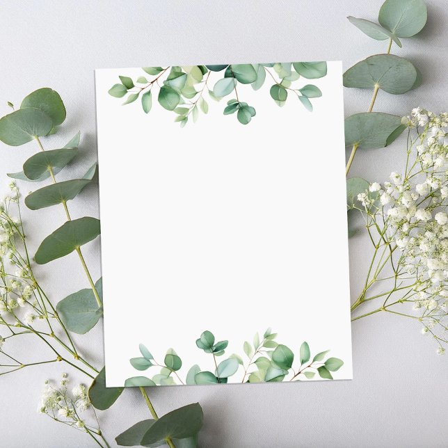 Elegant Eucalyptus Greenery Stationery Paper (Creator Uploaded)