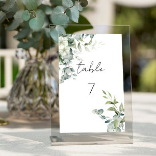 Elegant Eucalyptus Greenery Table Number