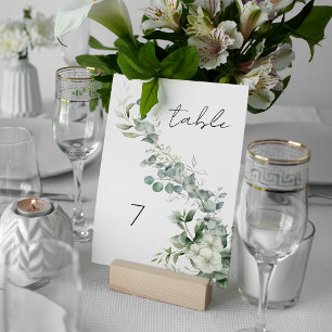 Elegant Eucalyptus Greenery Table Number