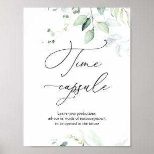 Elegant Eucalyptus Greenery Time Capsule Sign
