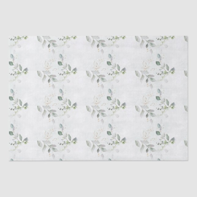 Elegant Eucalyptus Greenery  Tissue Paper (Front)