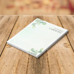 Elegant Eucalyptus Greenery Watercolor Notepad<br><div class="desc">This design features pretty painted, watercolor eucalyptus branches on a painted light green background. Click the customize button for more flexibility in modifying the text. Variations of this design, different paper types, as well as coordinating products are available in our shop, zazzle.com/store/doodlelulu. Contact us if you need this design applied...</div>