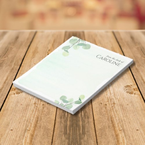 Elegant Eucalyptus Greenery Watercolor Notepad