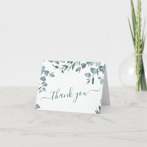 Elegant Eucalyptus Greenery Watercolor Thank You Card