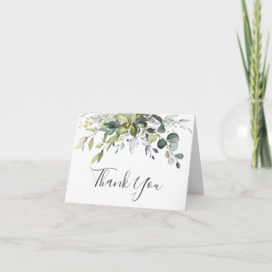 Elegant Eucalyptus Greenery Watercolor Thank You Card