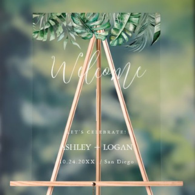 Elegant eucalyptus greenery Wedding acrylic Sign (Creator Uploaded)