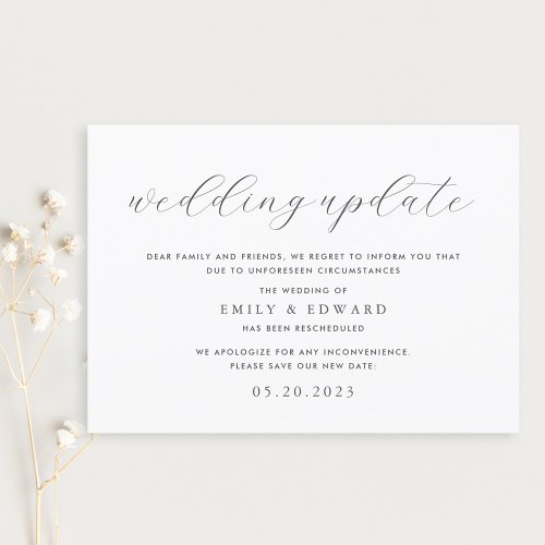 Elegant Eucalyptus Greenery Wedding Change Date Invitation