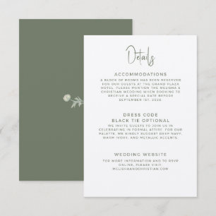 Elegant Eucalyptus Greenery Wedding Enclosure Card