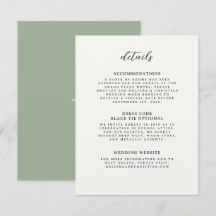 Elegant Eucalyptus Greenery Wedding Enclosure Card