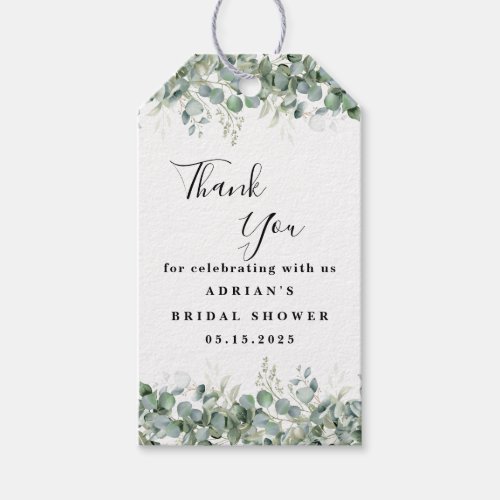 Elegant Eucalyptus Greenery Wedding Gift Tags