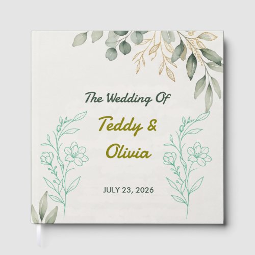 Elegant Eucalyptus Greenery Wedding Guest Book