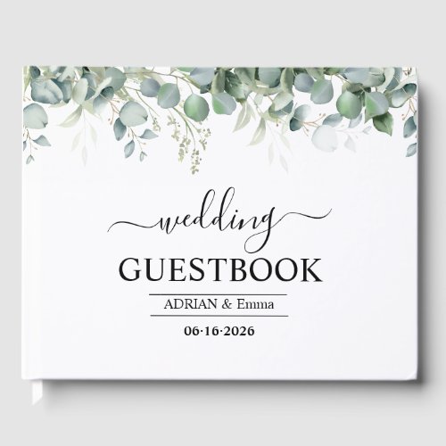 Elegant Eucalyptus Greenery Wedding Guest Book