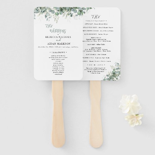 Elegant Eucalyptus Greenery Wedding Hand Fan