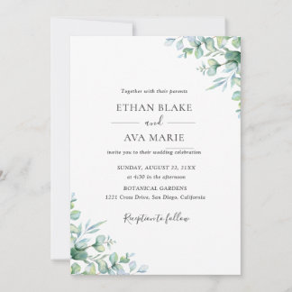 Elegant Eucalyptus Greenery Wedding  Invitation