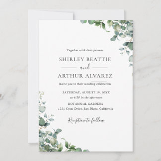 Elegant Eucalyptus Greenery Wedding Invitation