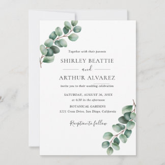 Elegant Eucalyptus Greenery Wedding Invitation