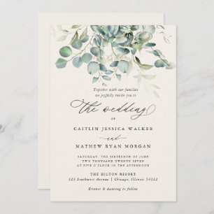 Elegant Eucalyptus Greenery Wedding Invitation