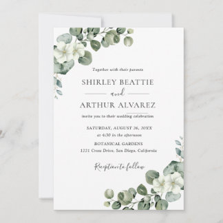 Elegant Eucalyptus Greenery Wedding  Invitation