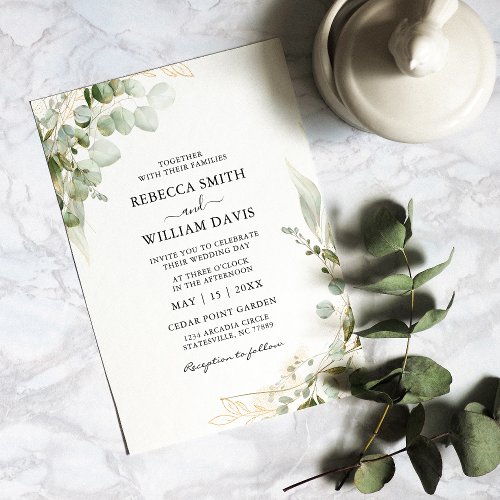 Elegant Eucalyptus Greenery Wedding Invitation