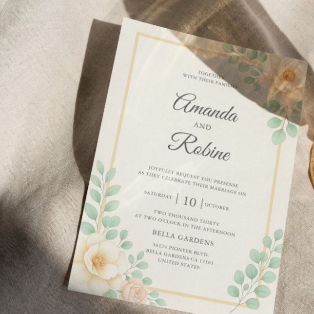Elegant Eucalyptus Greenery Wedding Invitation (Creator Uploaded)