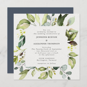 Elegant Eucalyptus Greenery Wedding Invitation