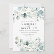 Elegant Eucalyptus Greenery Wedding Invitation