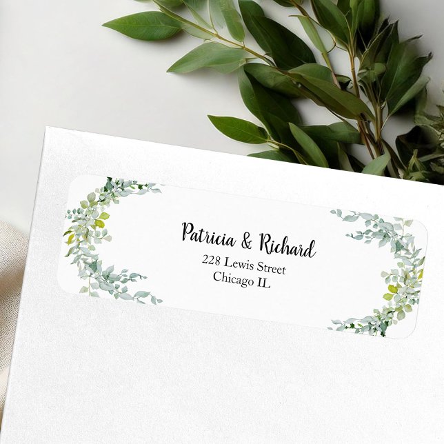 Elegant Eucalyptus Greenery Wedding Label (Creator Uploaded)