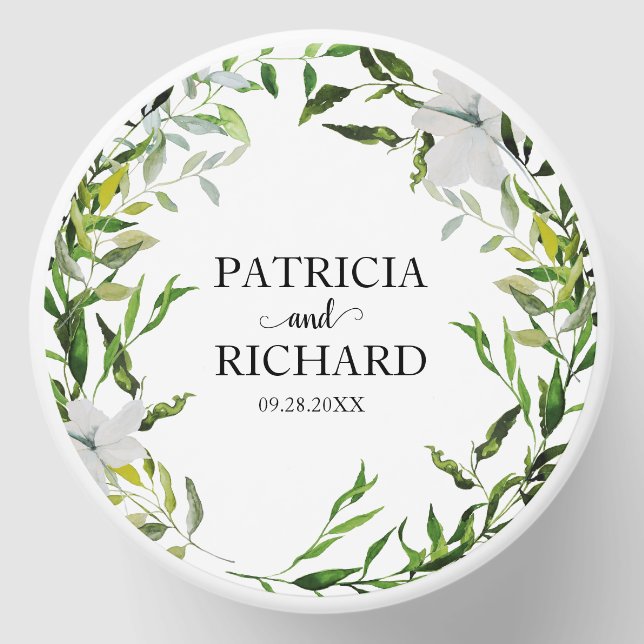 Elegant Eucalyptus Greenery Wedding Mini Candle Favors (Front)