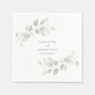 Elegant Eucalyptus Greenery Wedding  Napkins