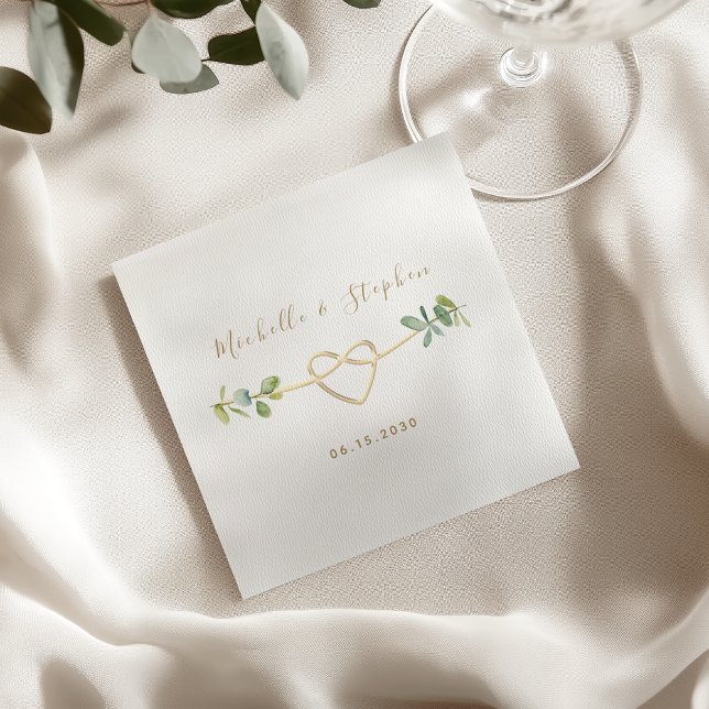 Elegant Eucalyptus Greenery Wedding Napkins (Creator Uploaded)