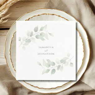 Elegant Eucalyptus Greenery Wedding Napkins