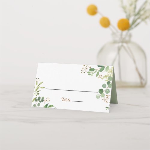 Elegant Eucalyptus Greenery Wedding Place Card