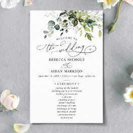 Elegant Eucalyptus Greenery Wedding Program