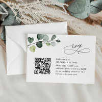 Elegant Eucalyptus Greenery Wedding QR Code