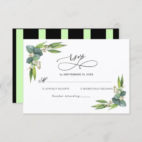 Elegant Eucalyptus greenery Wedding RSVP Card