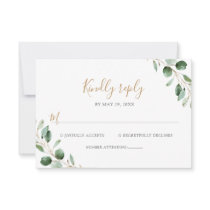 Elegant Eucalyptus Greenery Wedding RSVP Card Elegant Eucalyptus Greenery Wedding RSVP Card