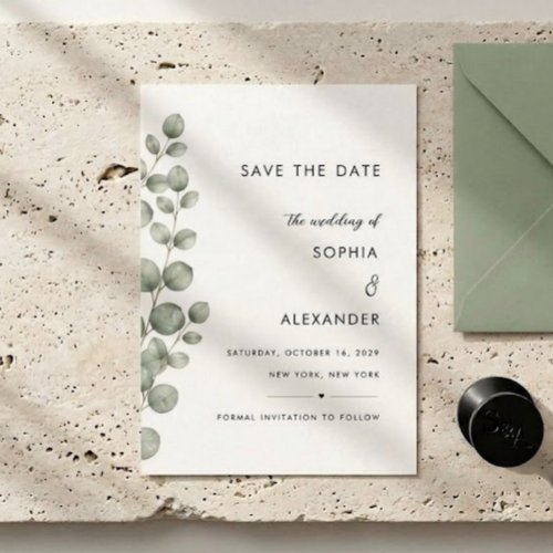 Elegant Eucalyptus Greenery Wedding | Save The Date