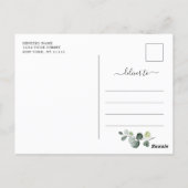 Elegant Eucalyptus Greenery Wedding Save the Date Postcard | Zazzle